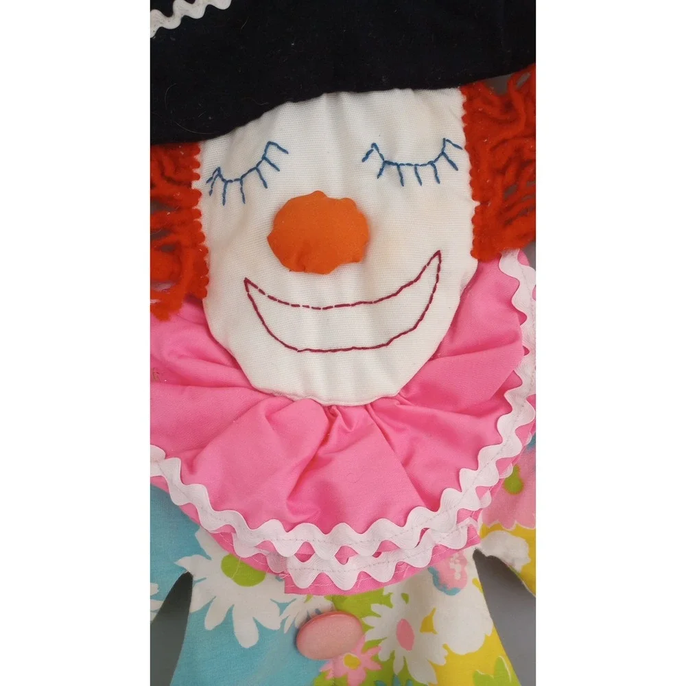 Vintage Circus Clown Fabric Handmade Wall‎ Decor Colorful